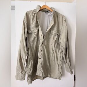 The North Face, Men's Beige Button Down Lightweight Jacket. Size L.